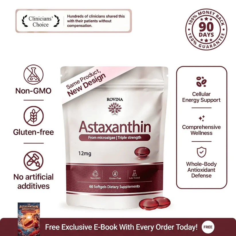 Rovina Astaxanthin - Nature’s Most Powerful Antioxidant for Whole Body Support & Cellular Protection