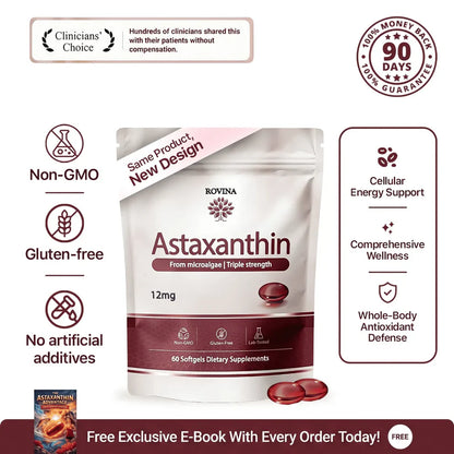 Rovina Astaxanthin - Nature’s Most Powerful Antioxidant for Whole Body Support & Cellular Protection