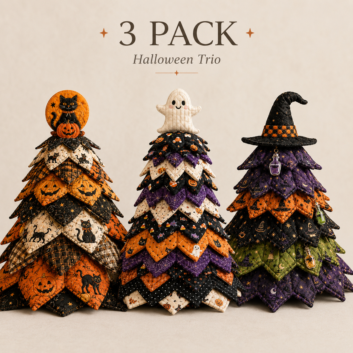 🔥Last Day 49% OFF - 🎃 DIY Halloween Quilted Fabric Tree Kit