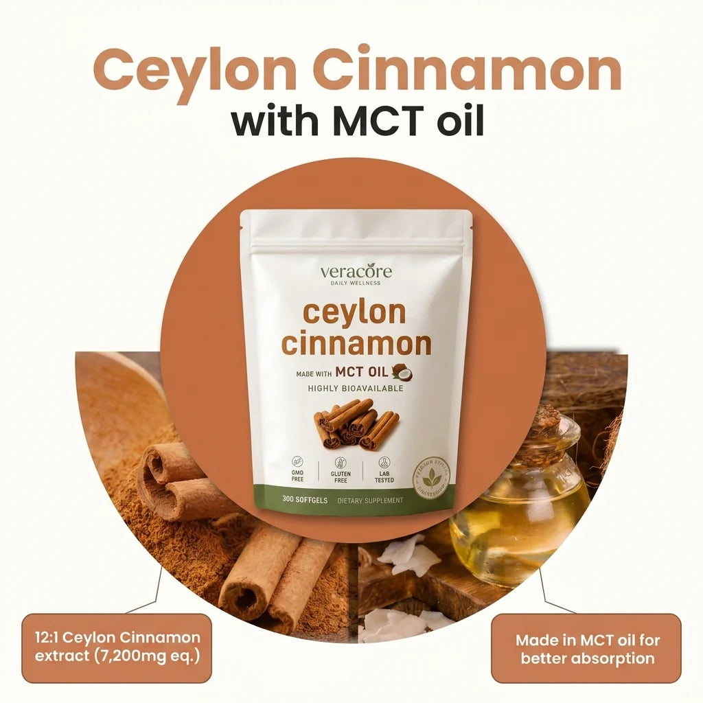 Ceylon Cinnamon 7200MG Equivalent With MCT Oil