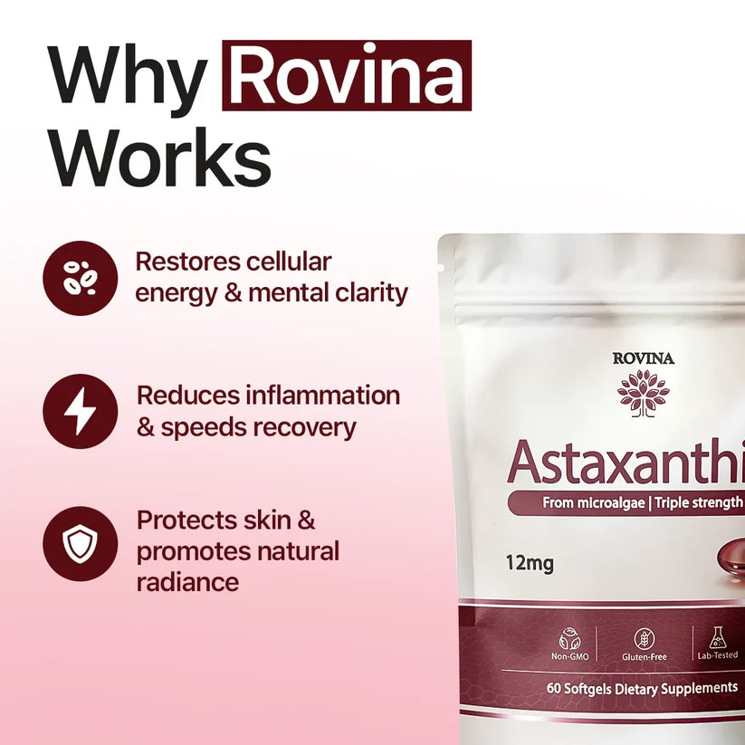 Rovina Astaxanthin - Nature’s Most Powerful Antioxidant for Whole Body Support & Cellular Protection
