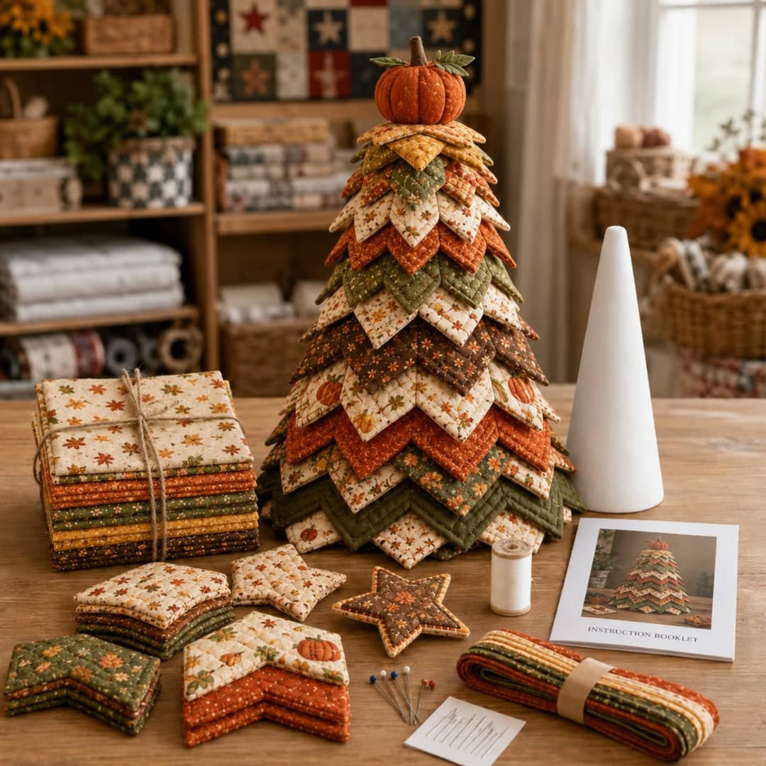 🔥Last Day 49% OFF - 🎃 DIY Halloween Quilted Fabric Tree Kit
