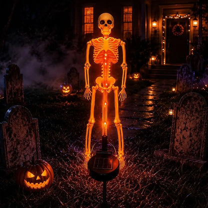 Solar Skeleton Ground Stake Lights Outdoor Waterproof Halloween Decor Lights