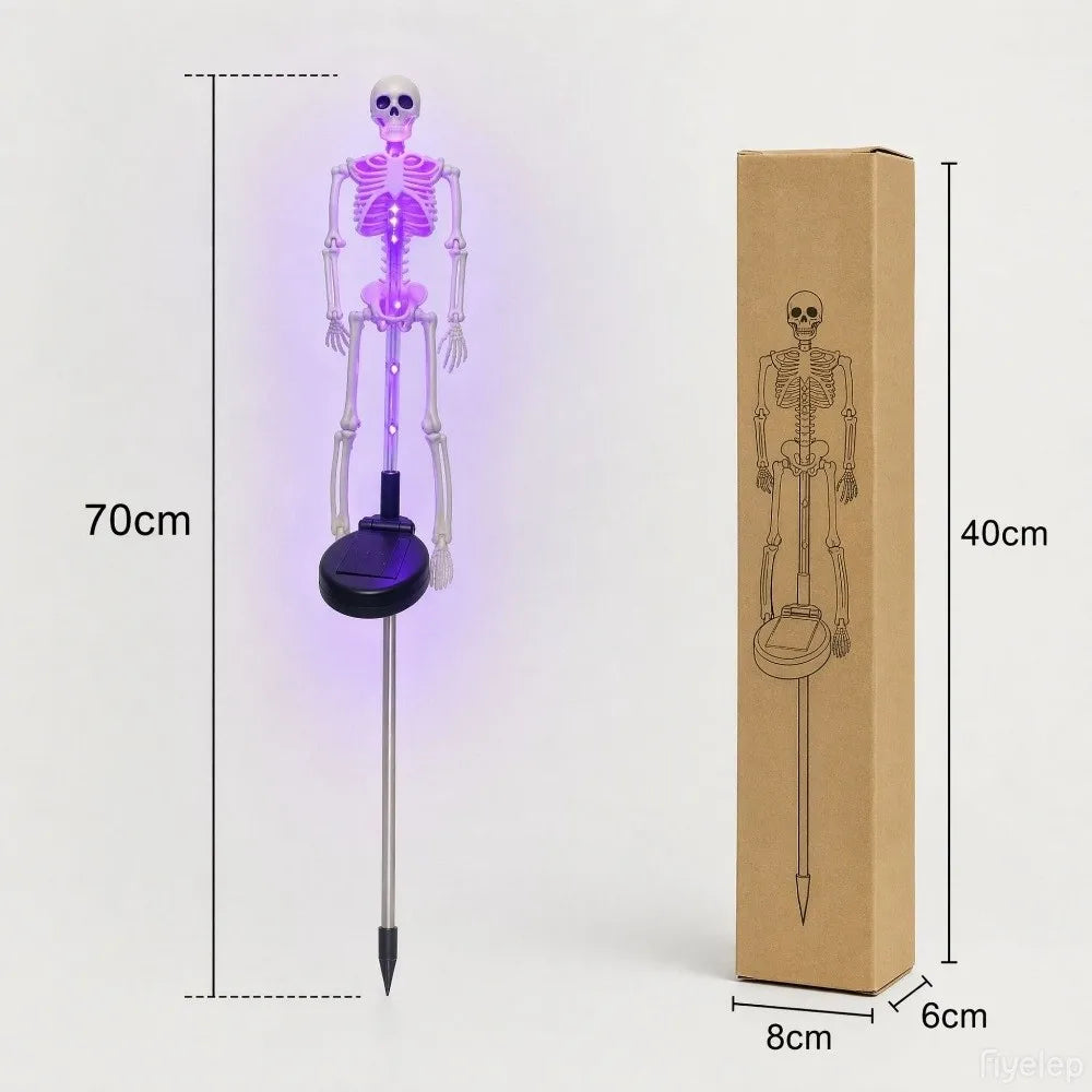 Solar Skeleton Ground Stake Lights Outdoor Waterproof Halloween Decor Lights