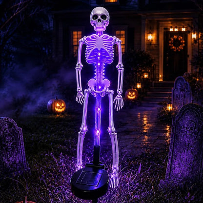 Solar Skeleton Ground Stake Lights Outdoor Waterproof Halloween Decor Lights